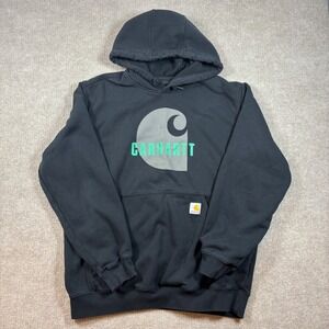 Carhartt Black Loose Fit Graphic Print Logo Sweatshirt Men's Size Large EUC